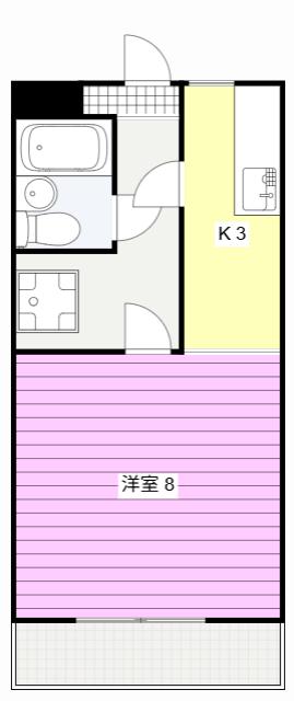 ハイツ天龍I(ワンルーム/1階)の間取り写真