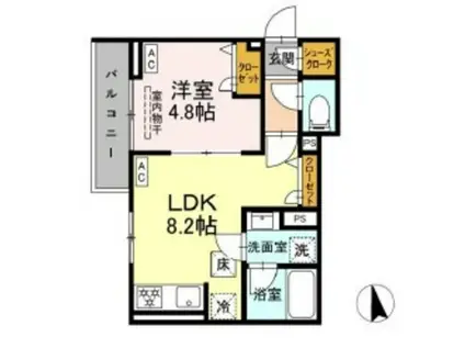 前野町1丁目PJ(1LDK/2階)の間取り写真