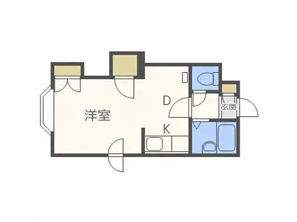 プレサント北8条A(1DK/2階)の間取り写真