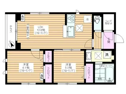 モノリス(2LDK/1階)の間取り写真