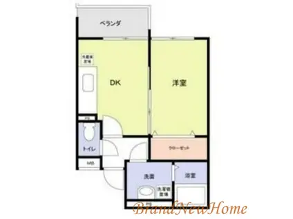 プレミアムスイート狭山駅前(1DK/2階)の間取り写真