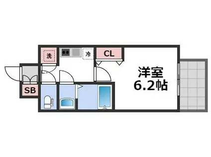 ファーストフィオーレ天王寺筆ヶ崎EYE(1K/7階)の間取り写真