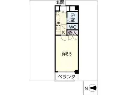 LIFE STAGE 四谷(1K/3階)の間取り写真