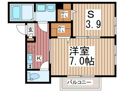 OPERATION BONHEUR 草加松原(1SK/2階)の間取り写真