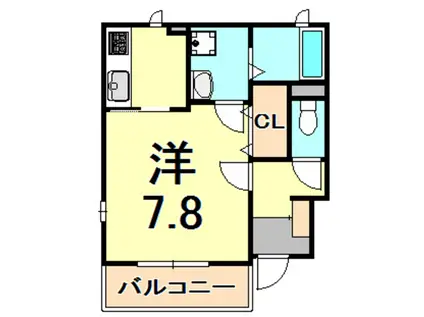 フォルシュ1(1K/1階)の間取り写真