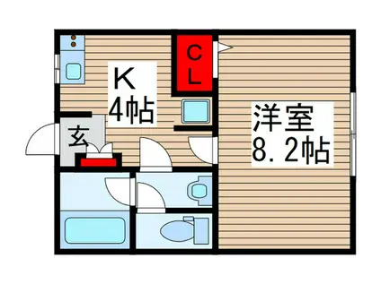 フォレストハウス八千代(1K/1階)の間取り写真