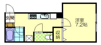 アーバンハイツ新屋駅前F棟(1K/1階)の間取り写真