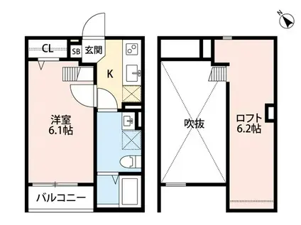 SKYGRACE御蔵通(1K/1階)の間取り写真