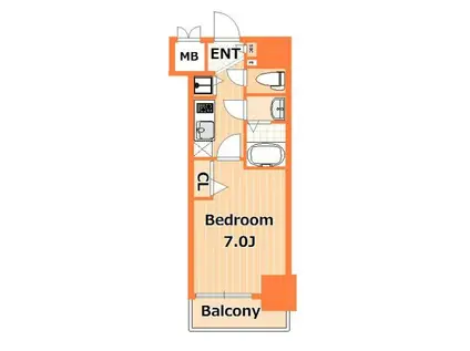 グランド・ガーラ新横浜サウス(1K/10階)の間取り写真