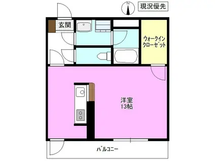 BRAIN宮田(ワンルーム/2階)の間取り写真