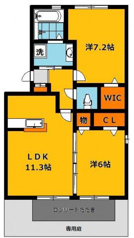 ＪＲ宇都宮線 宇都宮駅 バス乗車時間：25分 最寄りバス停で下車 徒歩2分 3階建 築16年(2LDK/1階)の間取り写真