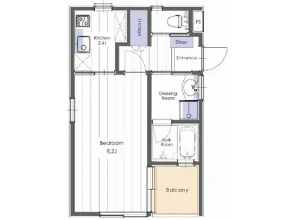 アルメゾンSUAVE(1K/1階)の間取り写真