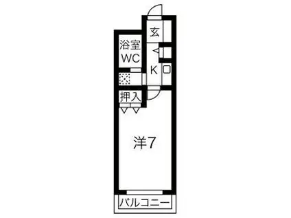 ハイツかなれ(1K/4階)の間取り写真