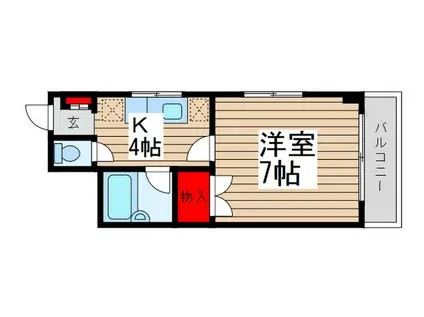 メゾンふじ(1K/3階)の間取り写真