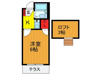 ビューコート門真(1K/1階)の間取り写真