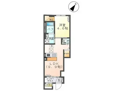 フィグ・ガーデン(1LDK/1階)の間取り写真