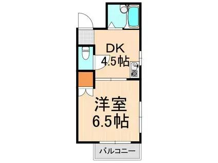 ライフピア桜(1DK/6階)の間取り写真