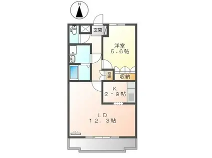 グランチェスタ(1LDK/1階)の間取り写真