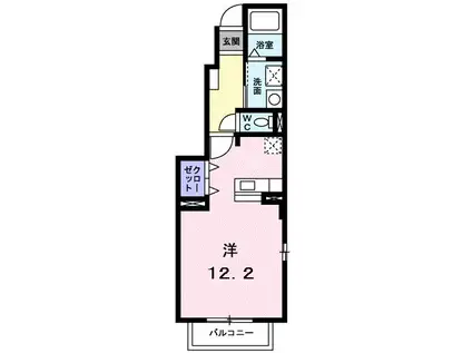 メゾンボヌール(ワンルーム/1階)の間取り写真