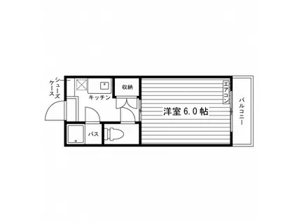 カレッジハイツ岡山(1K/1階)の間取り写真