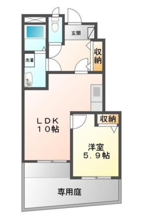 ユーヴィレッジ(1LDK/1階)の間取り写真
