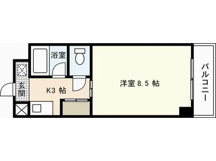 フレア21三篠(1K/6階)の間取り写真