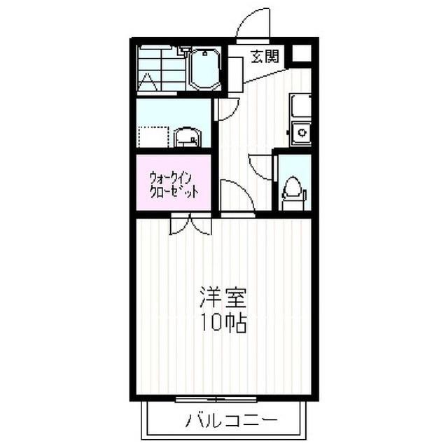 フェリスタ中山(1K/1階)の間取り写真