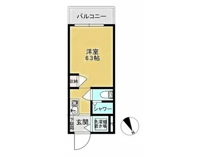 ウィンベルソロ大宮11(ワンルーム/2階)の間取り写真