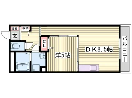 エランドール(1DK/3階)の間取り写真