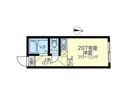 ガーデンウエストロクゴウ(ワンルーム/2階)の間取り写真