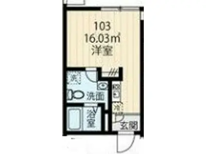 貸マンション 板橋区蓮根2丁目(ワンルーム/1階)の間取り写真