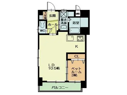 出屋敷館(1LDK/2階)の間取り写真