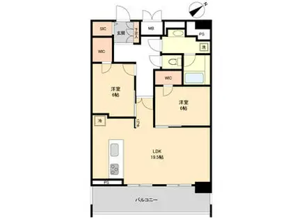 グランルクレ新栄イースト(2LDK/12階)の間取り写真