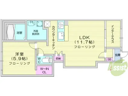 荒井南アパート(1LDK/1階)の間取り写真