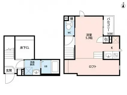 CB鳥栖ベノワ(1K/2階)の間取り写真