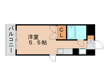 ダイナコート箱崎(ワンルーム/1階)の間取り写真