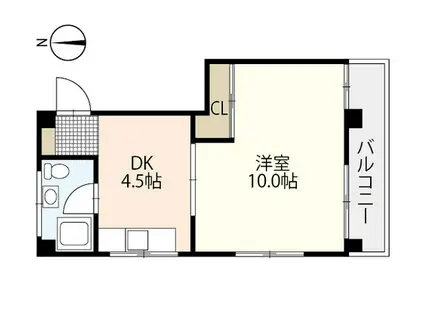林ビル(1DK/4階)の間取り写真