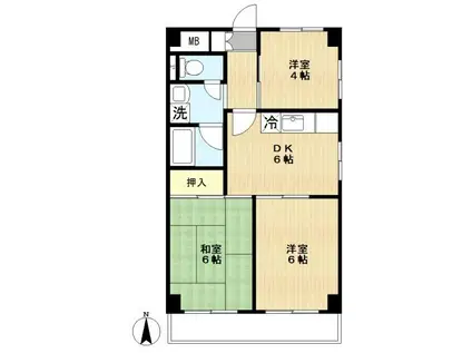 センチュリーハイム第2(3DK/3階)の間取り写真