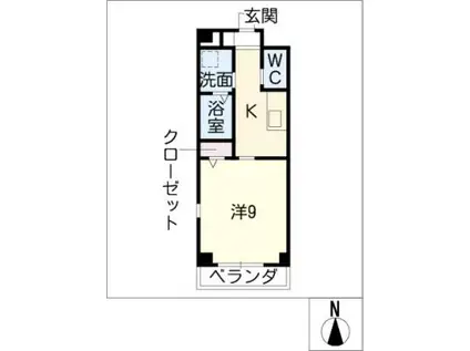 PAPER MOON(1K/4階)の間取り写真