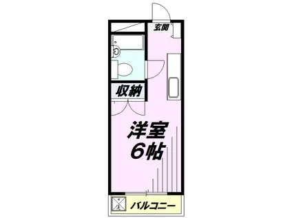 シャトル中村(1K/3階)の間取り写真