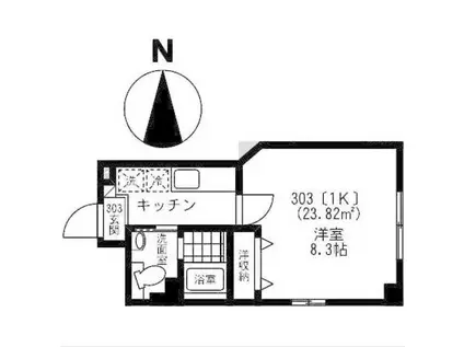 サンドゥーク浅草(1K/2階)の間取り写真