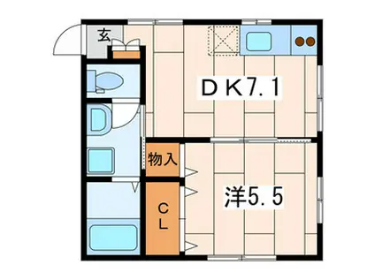 さくらコート(1DK/2階)の間取り写真