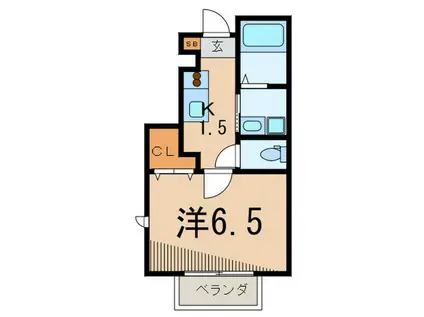 オリーブコート(1K/1階)の間取り写真