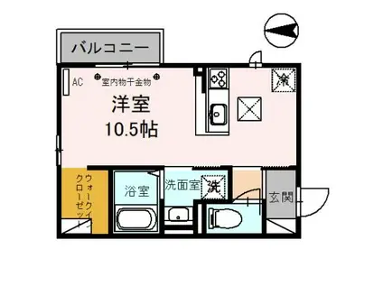 エスペランサシュロス(ワンルーム/1階)の間取り写真