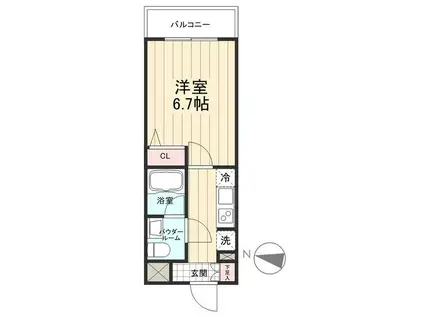AZEST亀有II(1K/4階)の間取り写真