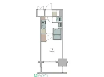 エルプレイス天神南(1K/4階)の間取り写真
