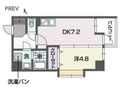 レキシントンスクエア駅東(1DK/3階)の間取り写真
