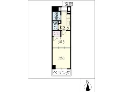 ナチュレ 一幸I(2K/2階)の間取り写真