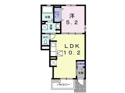 カーサ・セレーノ(1LDK/1階)の間取り写真