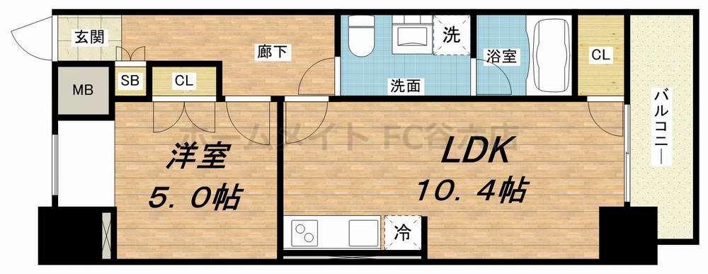 URBAN FLATS中之島(1LDK/7階)の間取り写真